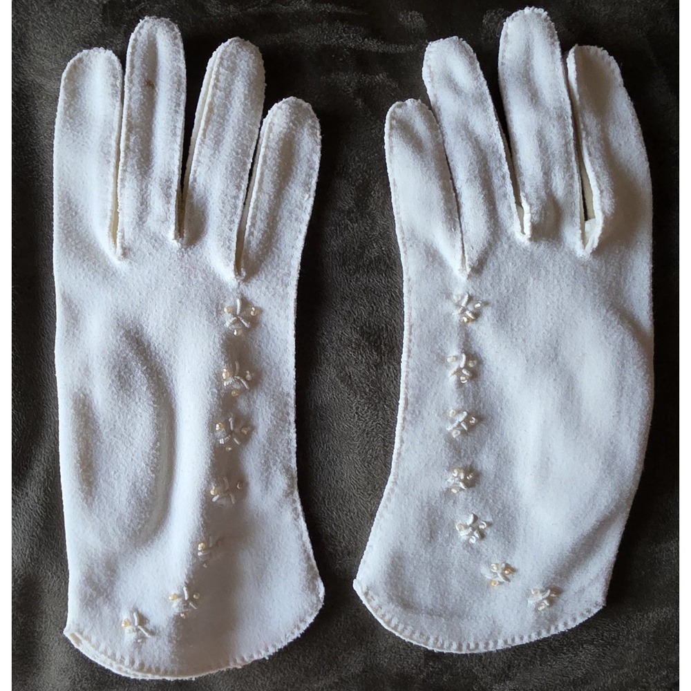 White Gloves Women Vintage Dress Formal Wedding Bridal Wrist Length Classic